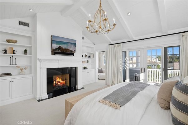 Bedroom, Chandelier, Fireplace, Interior, Recessed Lighting