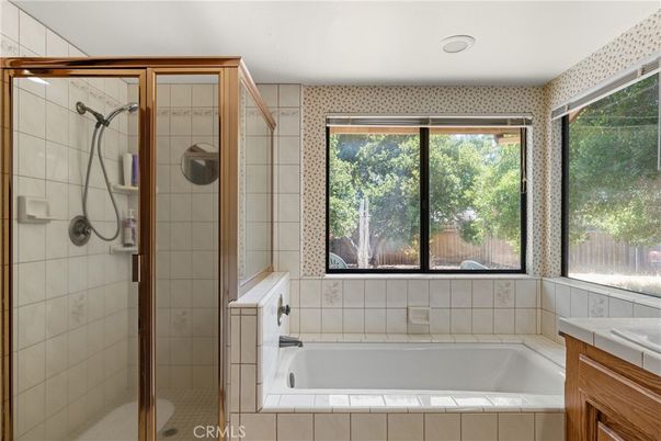 Bathroom, Glass Shower, Interior, Recessed Lighting, Tile Countertops