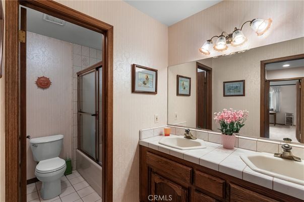 Bathroom, Dual Sink Vanities, Glass Shower, Interior, Tile Countertops