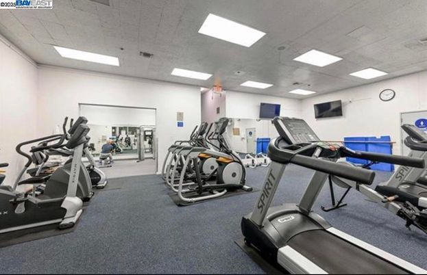 Fitness Equipment, Gym, Interior, Recessed Lighting