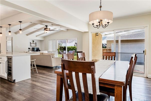 Chandelier, Dining room, Interior, Kitchen, Living room, Pendant Lights, Wood Texture Flooring