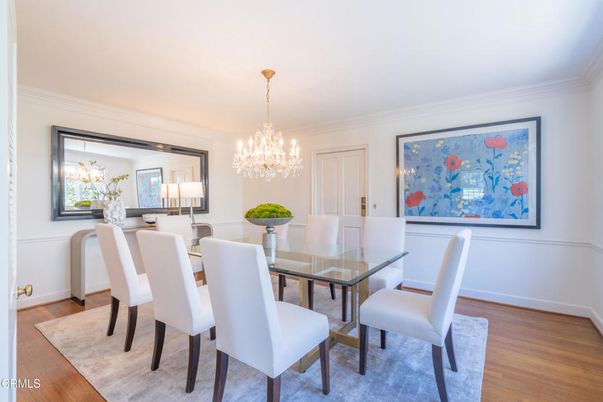 Chandelier, Dining room, Interior, Wood Texture Flooring