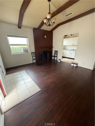 Chandelier, Empty room, Fireplace, Interior, Wood Texture Flooring
