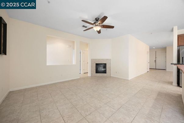 Empty room, Fireplace, Interior, Recessed Lighting