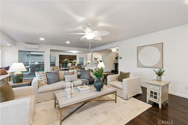 Dining room, Interior, Living room, Recessed Lighting, Wood Texture Flooring