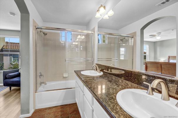 Bathroom, Dual Sink Vanities, Glass Shower, Interior