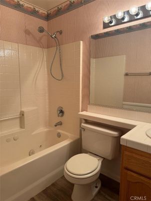 Bathroom, Interior, Tile Countertops, Wood Texture Flooring