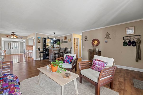 Dining room, Interior, Living room, Pendant Lights, Wood Texture Flooring