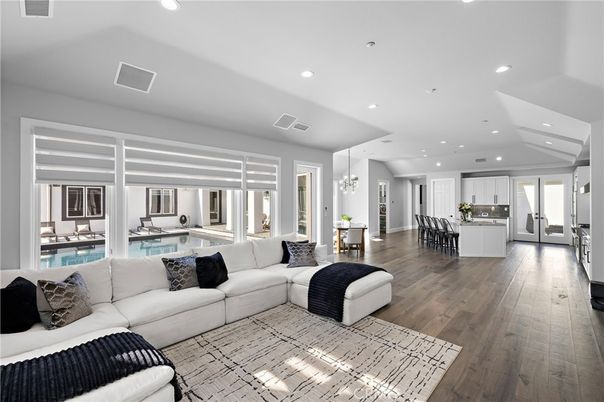 Dining room, Interior, Kitchen, Living room, Pendant Lights, Recessed Lighting, Wood Texture Flooring