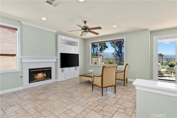 Dining room, Fireplace, Interior, Recessed Lighting