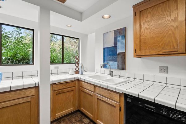 Interior, Kitchen, Recessed Lighting, Tile Countertops