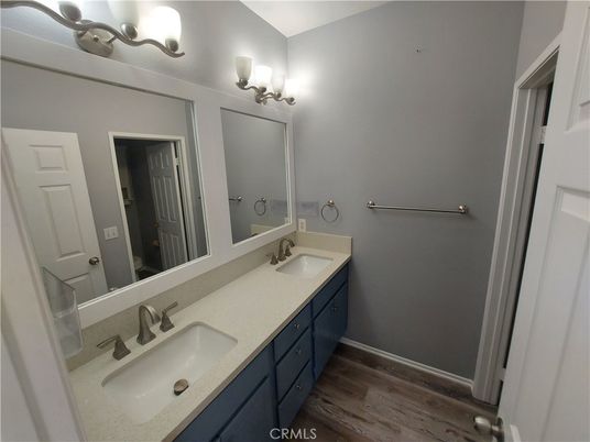 Bathroom, Dual Sink Vanities, Interior, Wood Texture Flooring