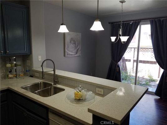 Interior, Kitchen, Pendant Lights, Wood Texture Flooring