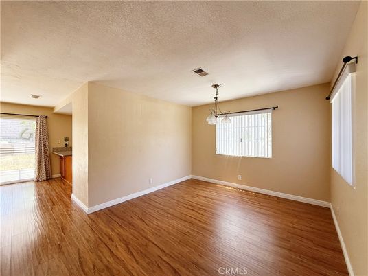Empty room, Interior, Pendant Lights, Wood Texture Flooring