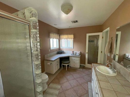 Bathroom, Dual Sink Vanities, Interior, Tile Countertops