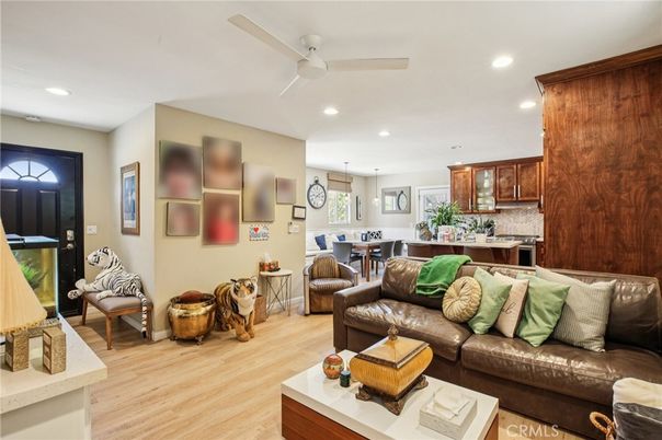 Dining room, Interior, Kitchen, Living room, Pendant Lights, Recessed Lighting, Wood Texture Flooring