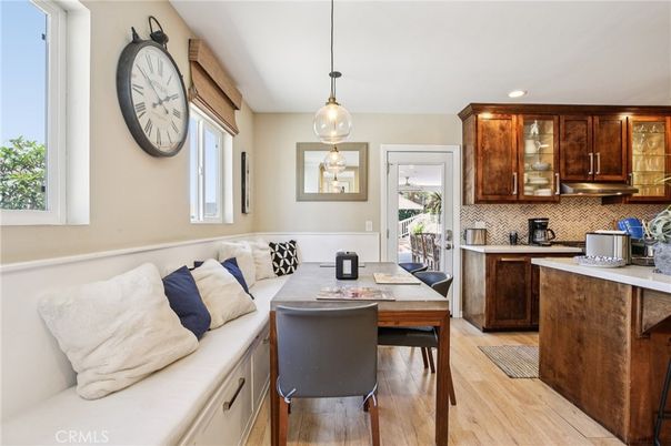 Dining room, Interior, Kitchen, Living room, Pendant Lights, Recessed Lighting, Wood Texture Flooring