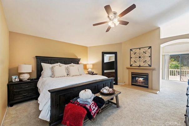 Bedroom, Fireplace, Interior