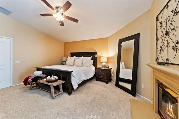 Bedroom, Fireplace, Interior