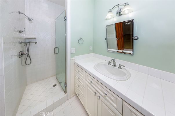 Bathroom, Glass Shower, Interior, Tile Countertops