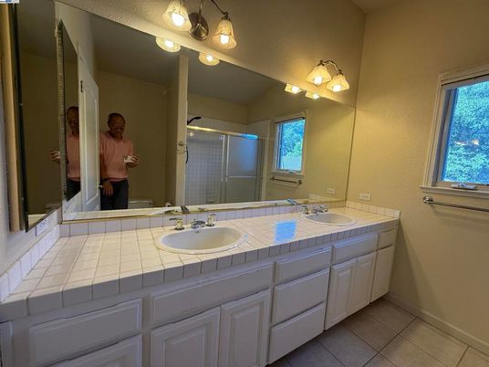 Bathroom, Dual Sink Vanities, Interior, Tile Countertops