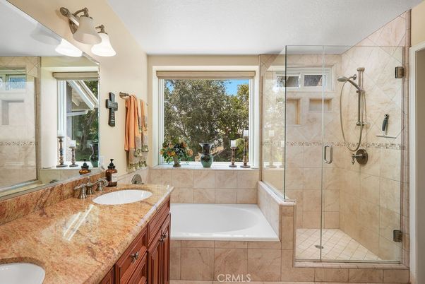 Bathroom, Dual Sink Vanities, Glass Shower, Interior