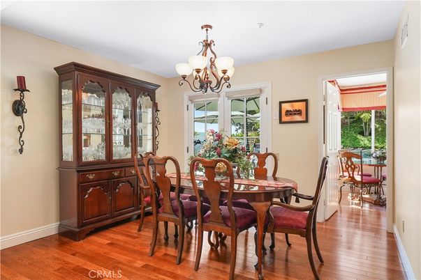 Chandelier, Dining room, Interior, Wood Texture Flooring