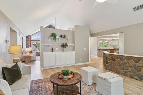 Interior, Living room, Pendant Lights, Wood Texture Flooring