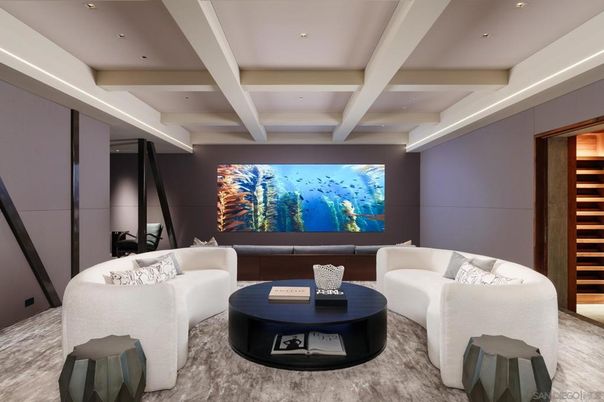 Interior, Living room, Recessed Lighting, Theatre Room