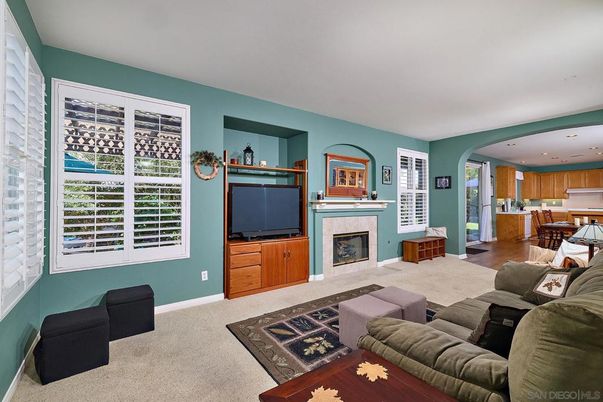 Fireplace, Interior, Kitchen, Living room, Recessed Lighting
