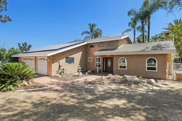 Attached, Backyard, Exterior, Facade, Solar Panels, Ranch