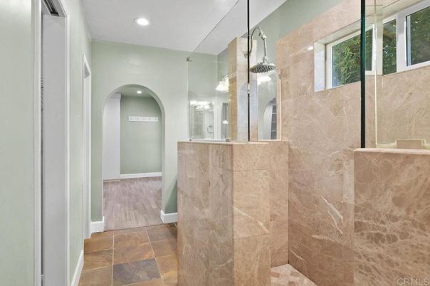 Bathroom, Interior, Recessed Lighting, Wood Texture Flooring
