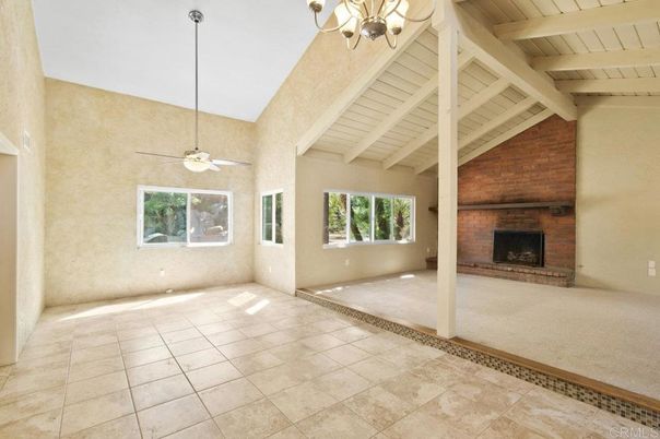 Empty room, Fireplace, Interior, Stone Walls