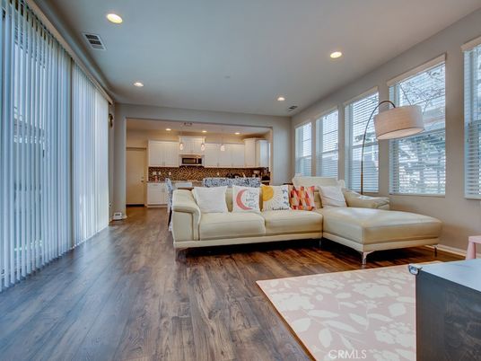 Interior, Kitchen, Living room, Pendant Lights, Recessed Lighting, Wood Texture Flooring