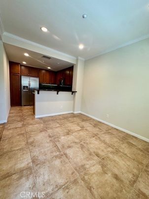 Empty room, Interior, Kitchen, Recessed Lighting, Stainless Steel Appliances