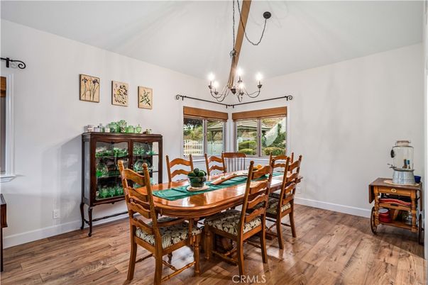 Chandelier, Dining room, Interior, Wood Texture Flooring