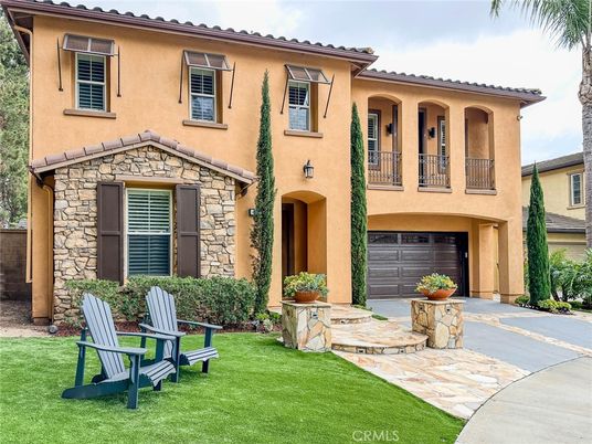 Attached, Backyard, Exterior, Facade, Mediterranean
