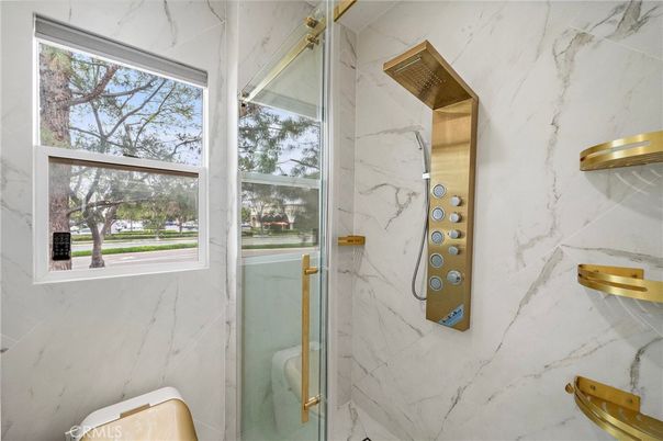 Bathroom, Glass Shower, Interior, Marble Walls