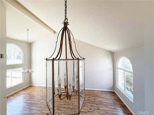 Chandelier, Empty room, Interior, Pendant Lights, Wood Texture Flooring