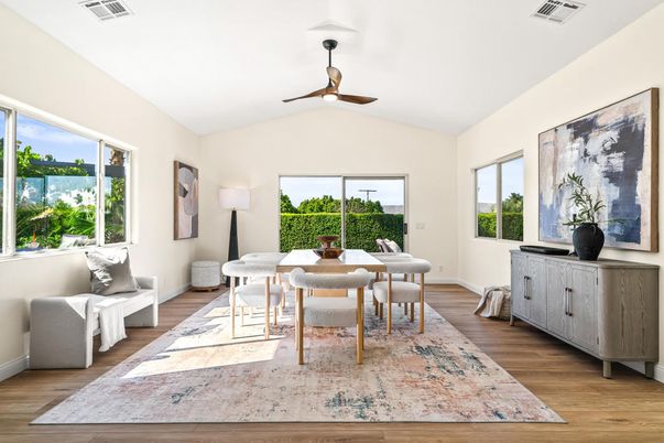 Dining room, Interior, Wood Texture Flooring