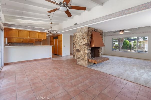 Empty room, Fireplace, Interior, Stone Walls