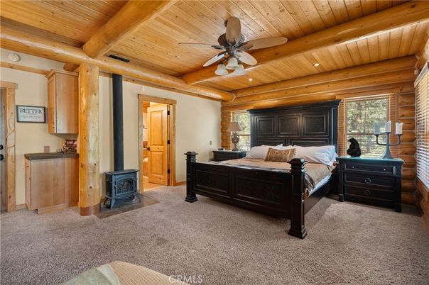 Bedroom, Interior, Recessed Lighting, Wooden Beams, Wooden Ceilings, Wooden Walls