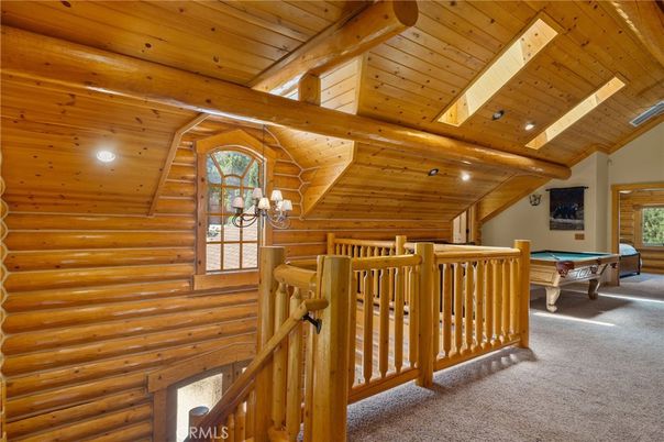 Billiard Table, Game Room, Interior, Recessed Lighting, Wooden Beams, Wooden Ceilings, Wooden Walls