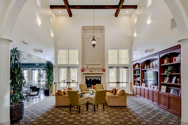 Fireplace, Interior, Living room, Pendant Lights, Recessed Lighting, Wooden Beams
