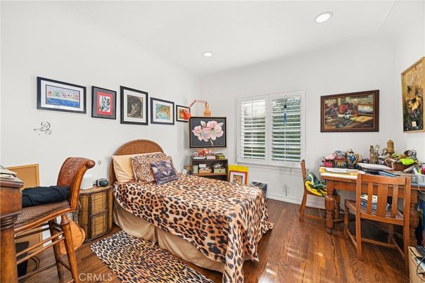 Bedroom, Home Office, Interior, Recessed Lighting, Wood Texture Flooring