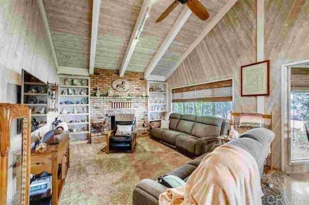 Fireplace, Interior, Living room, Stone Walls, Wooden Ceilings