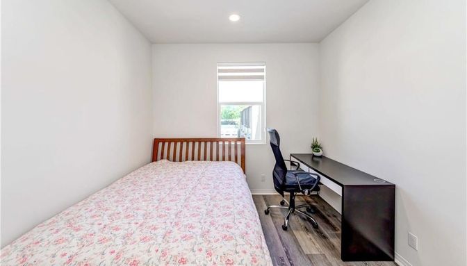 Bedroom, Home Office, Interior, Recessed Lighting, Wood Texture Flooring