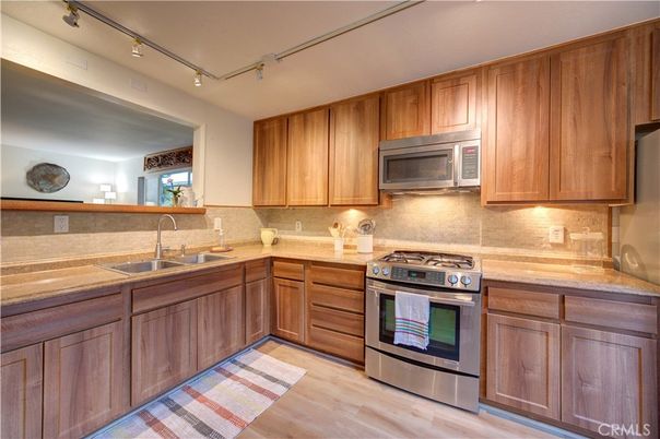 Interior, Kitchen, Stainless Steel Appliances, Wood Texture Flooring