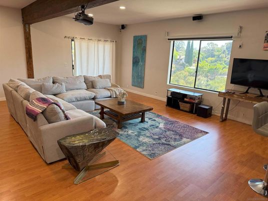 Interior, Living room, Recessed Lighting, Wooden Beams, Wood Texture Flooring