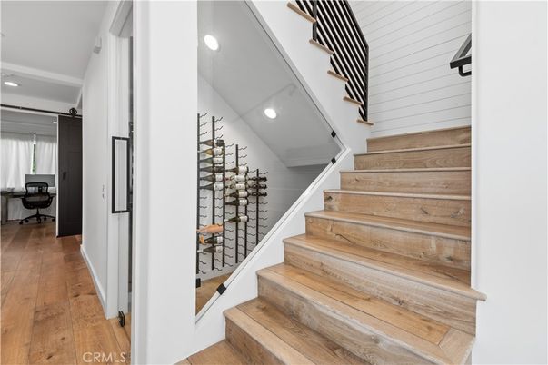 Interior, Recessed Lighting, Wine Storage, Wood Texture Flooring